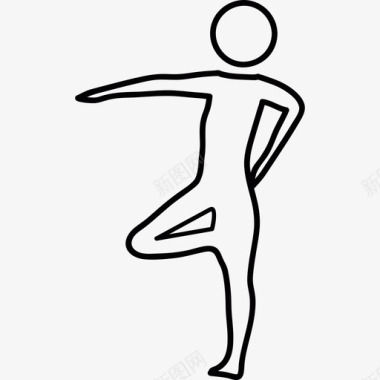 体操运动员的姿势人生活方式图标图标