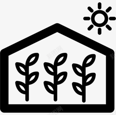温室家庭图标图标