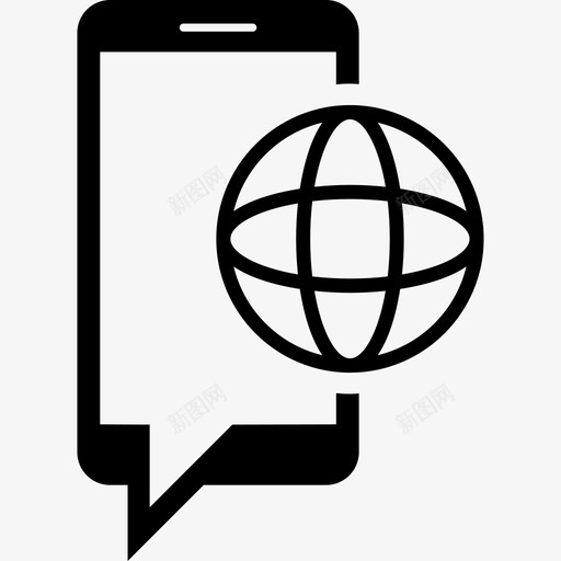 智能手机带全球网格工具和工具电话图标svg_新图网 https://ixintu.com 工具和工具 带全球网格 智能手机 电话图标