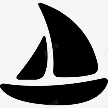 黑帆船运输电子购物图标图标