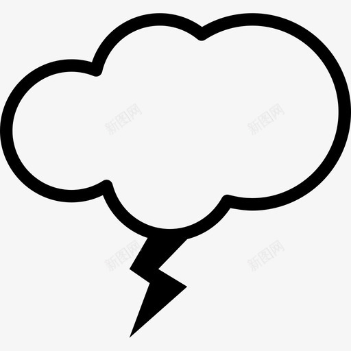 有闪电的云天气光图标svg_新图网 https://ixintu.com 光图标 天气 有闪电的云
