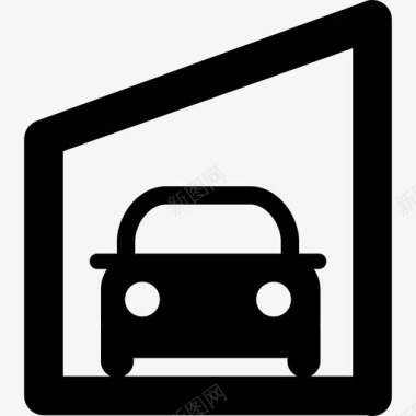 车库里的车交通工具家庭图标图标