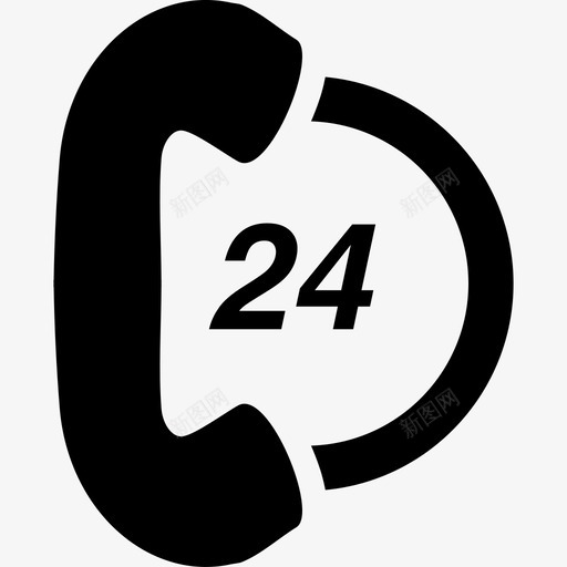 电话线24小时服务商务电话图标svg_新图网 https://ixintu.com 商务 电话图标 电话线24小时服务