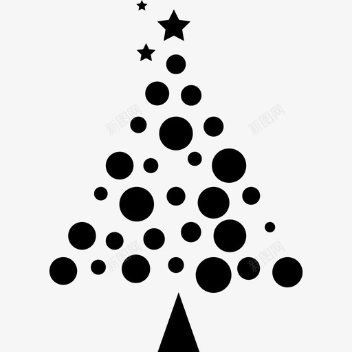 圣诞树是用球形状圣诞节做成的图标svg_新图网 https://ixintu.com 圣诞树是用球 圣诞节做成的 形状