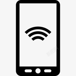 上有屏幕上有Wifi信号的平板电脑工具和器具电话图标高清图片