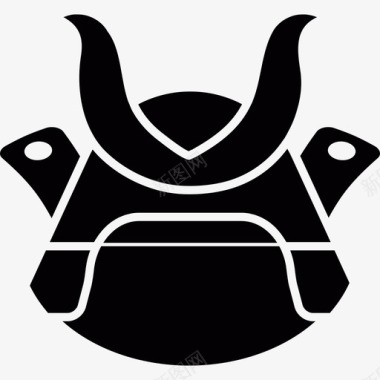 武士头盔时尚日本图标图标