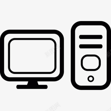 Pc和显示器计算机多媒体图标图标