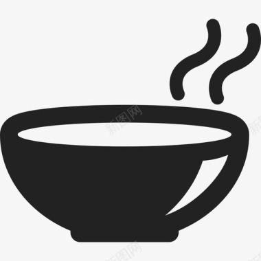 热汤碗食物甜心图标图标