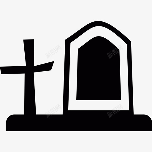 墓地墓碑和十字架2013年万圣节图标svg_新图网 https://ixintu.com 2013年万圣节 墓地墓碑和十字架