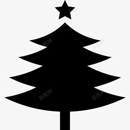 圣诞树顶部有一颗五角星形状圣诞节图标svg_新图网 https://ixintu.com 圣诞树 圣诞节 形状 顶部有一颗五角星