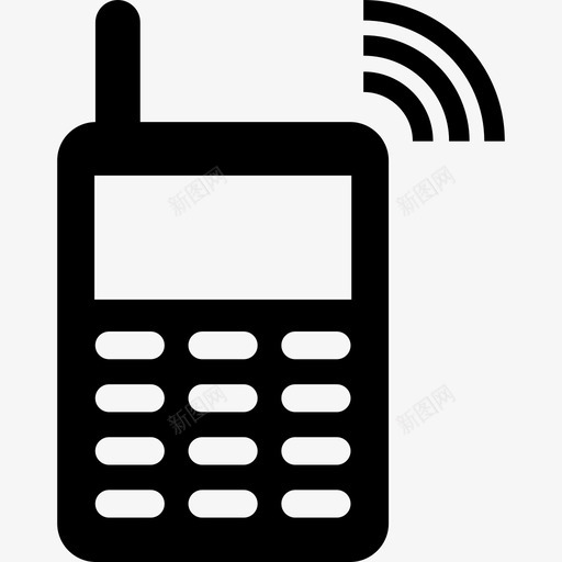 带Wifi信号的复古手机工具和器具电话图标svg_新图网 https://ixintu.com 工具和器具 带Wifi信号的复古手机 电话图标