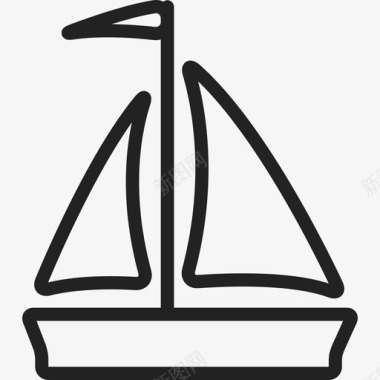 帆船运输度假图标图标