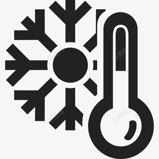 水银温度计和雪花天气天气图标svg_新图网 https://ixintu.com 天气 水银温度计和雪花