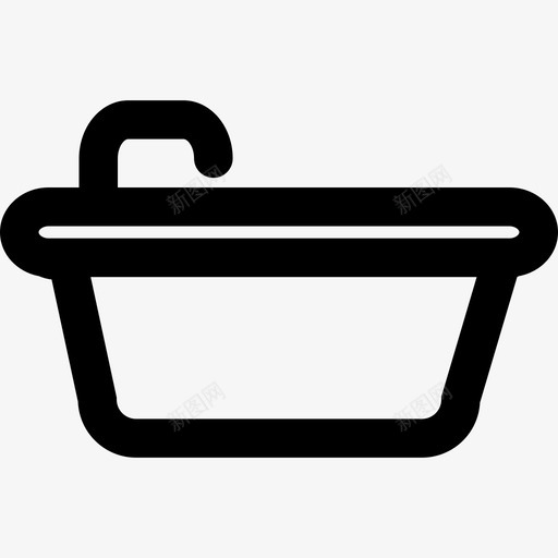 带标签的浴缸家庭图标svg_新图网 https://ixintu.com 家庭图标 带标签的浴缸