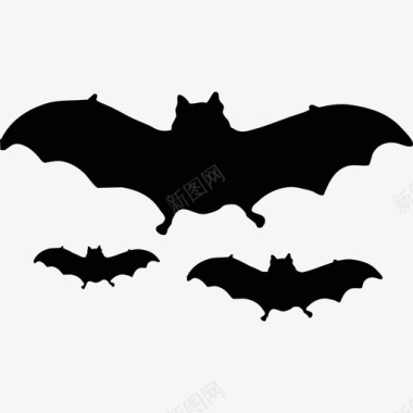 蝙蝠飞行动物万圣节图标图标