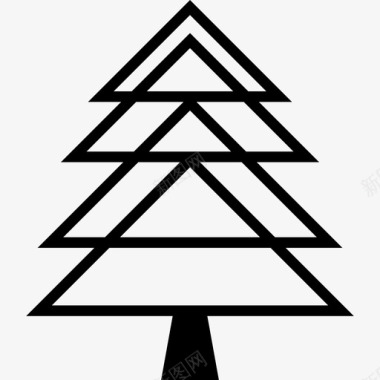 圣诞树形状圣诞图标图标