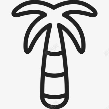 带条纹棕榈树自然通用12图标图标