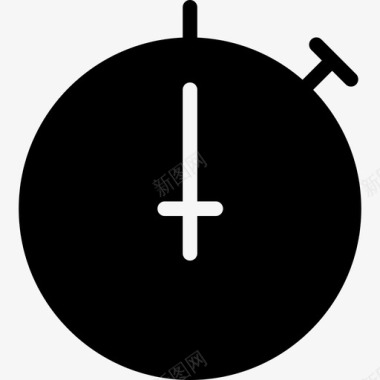 圆形秒表工具和器具ios7黑色2图标图标