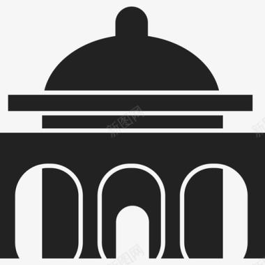 有穹顶和拱门的东方建筑图标图标
