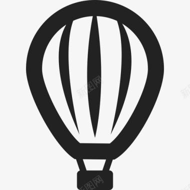 条纹热气球运输飞行图标图标