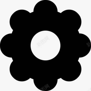 圆形齿轮ios7黑色2图标图标