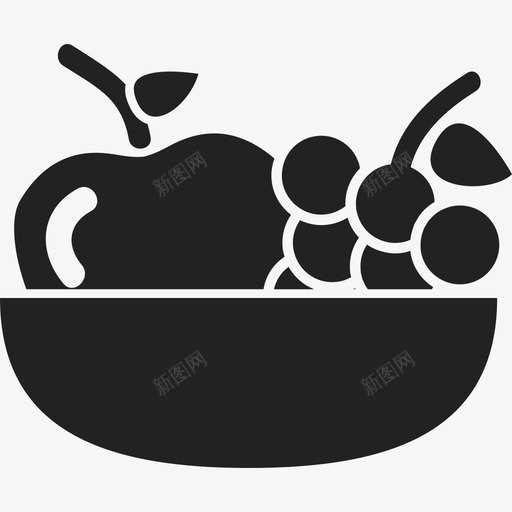 苹果和葡萄放在碗里食物食物的图标svg_新图网 https://ixintu.com 苹果和葡萄放在碗里 食物 食物的图标