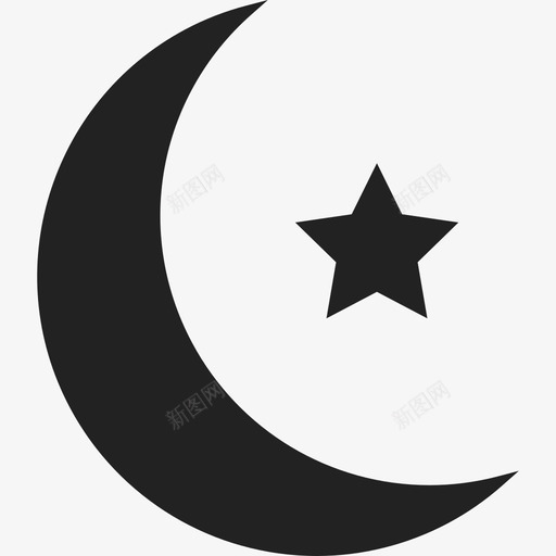 带小星星的伊斯兰新月标志ios7填充2图标svg_新图网 https://ixintu.com ios7填充2 带小星星的伊斯兰新月 标志