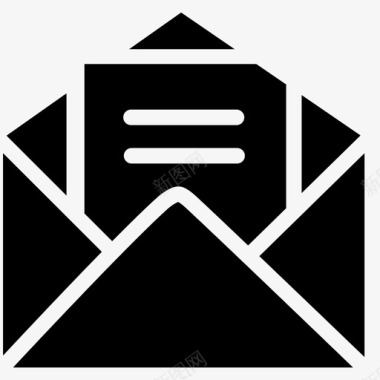 打开邮件业务ios7黑色2图标图标