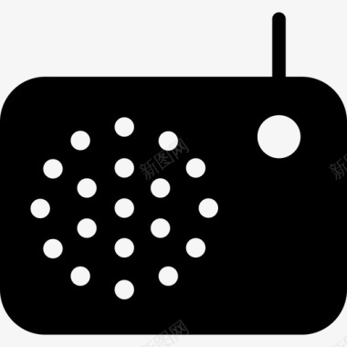 复古小型收音机接口ios7黑色2图标图标