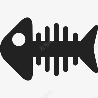 鱼尾骨动物食物图标图标