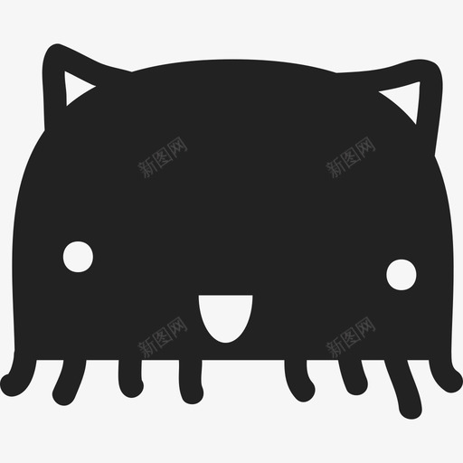 有触角的猫头怪物怪物图标svg_新图网 https://ixintu.com 怪物 有触角的猫头怪物