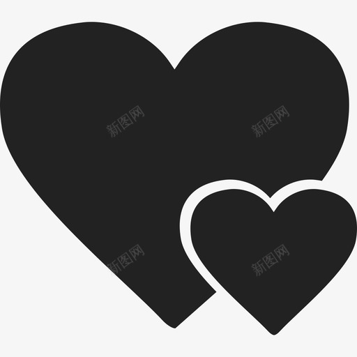 大心脏和小心脏形状ios7集填充2图标svg_新图网 https://ixintu.com ios7集填充2 大心脏和小心脏 形状
