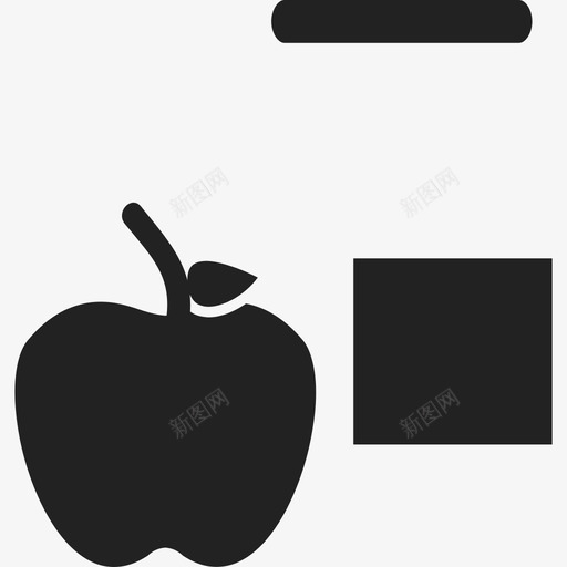 苹果和正方形图标svg_新图网 https://ixintu.com 苹果和正方形