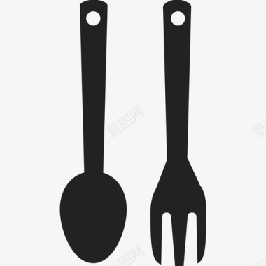 勺子和叉子倒置食物食物图标图标