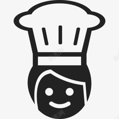 戴帽子的厨师人食物偶像图标图标