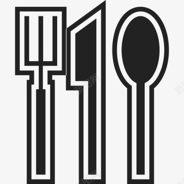叉子刀和勺子接口ios7高级填充2图标图标