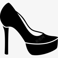 厚底女鞋厚底高跟鞋时尚女鞋图标高清图片