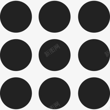 九个圆圈接口ios7黑色图标图标