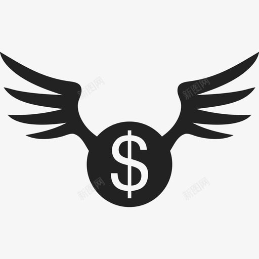 带翅膀的美元硬币商业货币包2图标svg_新图网 https://ixintu.com 商业 带翅膀的美元硬币 货币包2