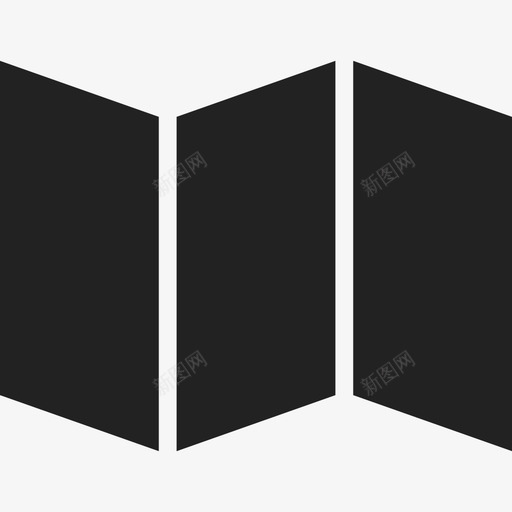 三折纸ios7黑色图标svg_新图网 https://ixintu.com ios7黑色 三折纸