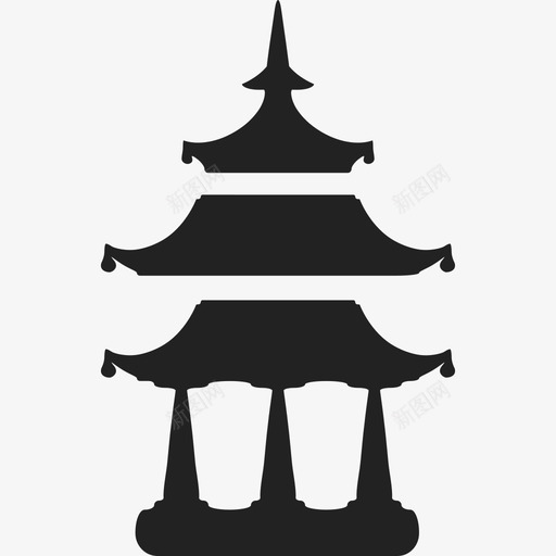 佛教寺庙建筑日本图标svg_新图网 https://ixintu.com 佛教寺庙 建筑 日本