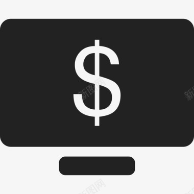 屏幕上的美元符号商业货币图标图标