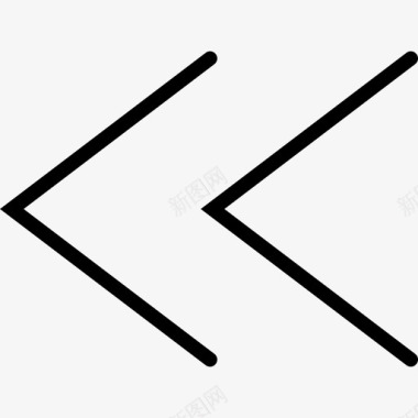 两个左V形箭头箭头组合图标图标