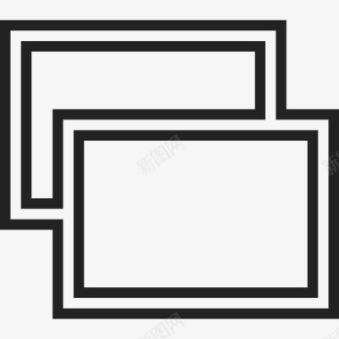 两个重叠的矩形框轮廓形状ios7高级填充2图标图标