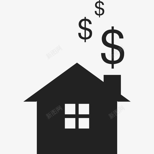 有美元符号的房子建筑物货币图标svg_新图网 https://ixintu.com 建筑物 有美元符号的房子 货币