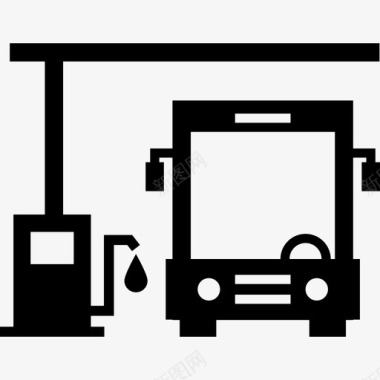 加油站的公共汽车交通工具机械装置图标图标