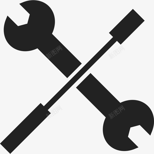 扳手和螺丝刀工具和器具ios7黑色图标svg_新图网 https://ixintu.com ios7黑色 工具和器具 扳手和螺丝刀