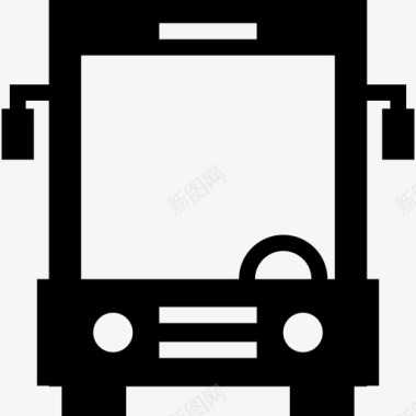 公共汽车前视图运输机械装置图标图标