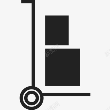 带箱子的推车运输ios7高级填充2图标图标