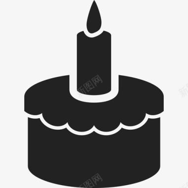 有蜡烛的蛋糕食物facebook包图标图标